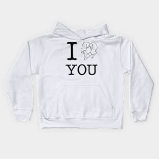 Adorable Greyhound dog lovers design; I heart you, I love you Kids Hoodie